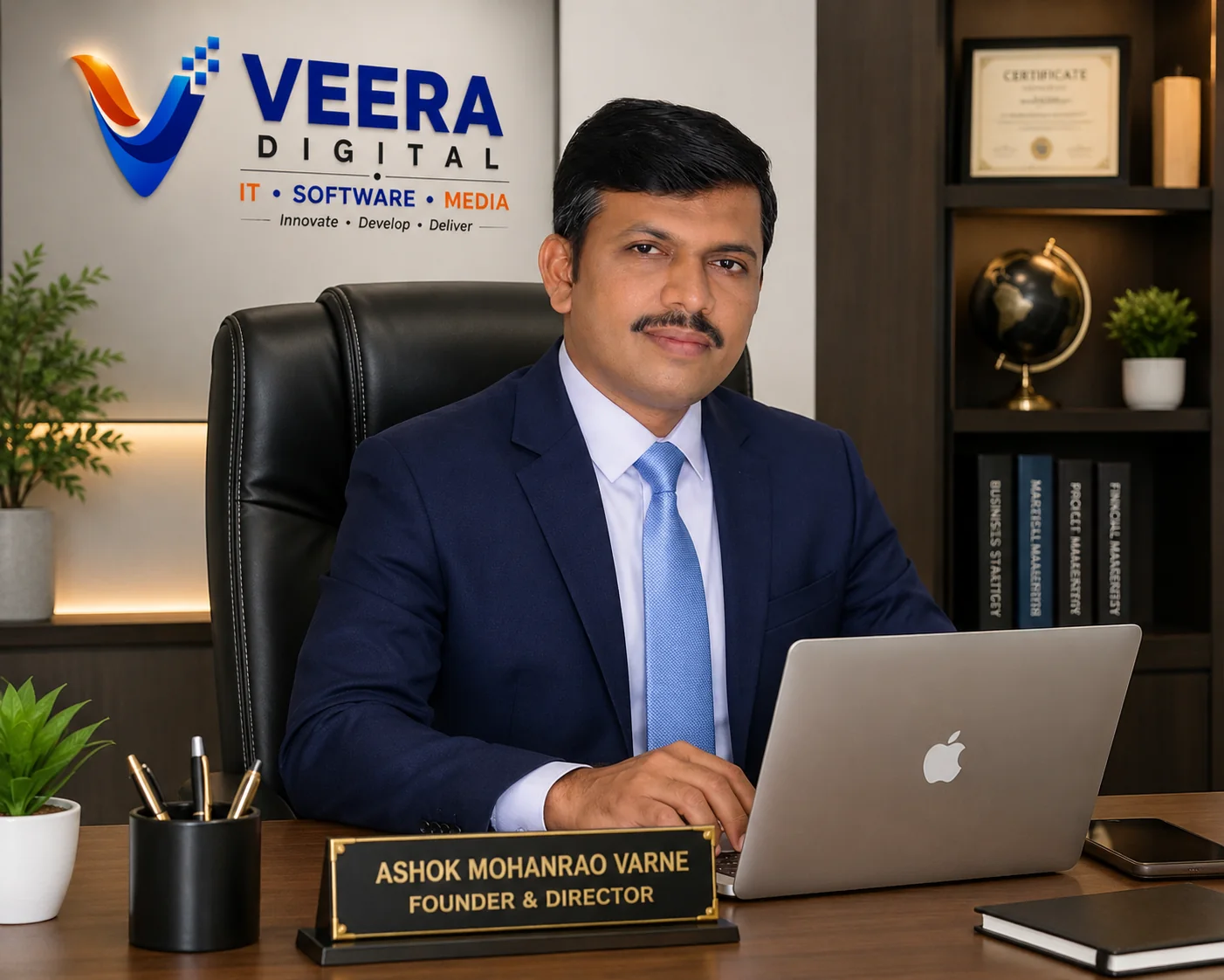 Veera Digital founder in a professional office